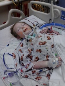 Just after surgery, with tube still in.