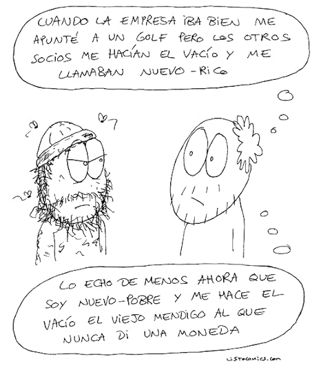 Viñeta de humor gráfico sobre las pobrezas económicas y de espíritu.