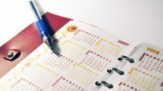 agenda with pen
