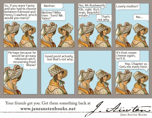 Jane Austen Books Mansfield Park comic ad