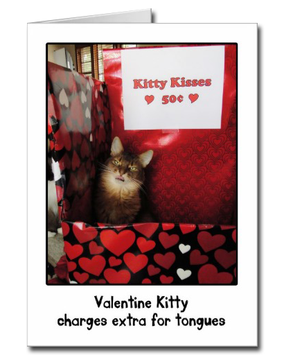 Valentine Kitty Kissing Booth Card