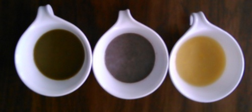 DIY food juice: green beans and lentils and kale, black beans and corn and mayo, chicken noodle soup