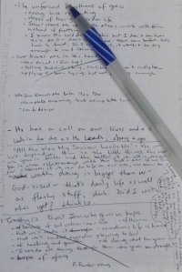 pen and notes
