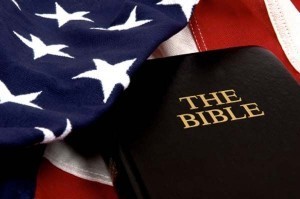 American flag and bible creative commons