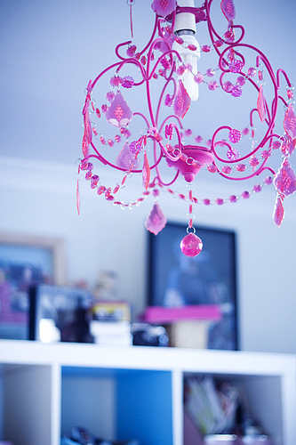 little pink chandelier
