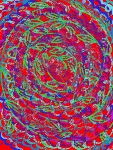 Abstract illustration accompanying blog post by speculative fiction writer Cat Rambo.