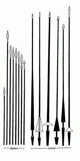 Spears and lances.