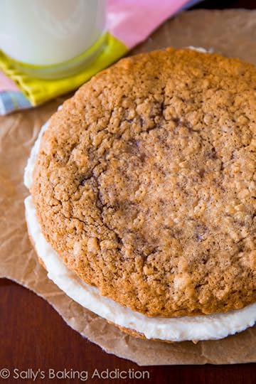 1 Giant Oatmeal Creme Pie. Like Little Debbie's, but bigger and better! sallysbakingaddiction.com