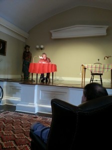 Artist and actor David Lazarus, reading the final chapter of Moby-Dick