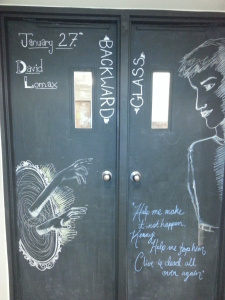 Backward Glass in chalk.