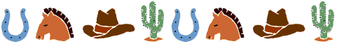 Horshoe, cactus, stetson & horse divider