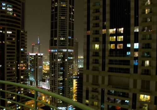 Night views from Barbie's penthouse