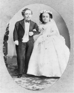 Tom Thumb and his bride, Lavinia Warren, in wedding attire. 1863. Prints and Photographs Division. 
