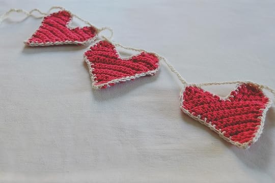 Valentines Crochet Heart Garland Made Peachy