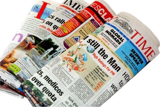 Newspaper headlines