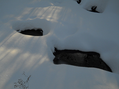holes in the snow