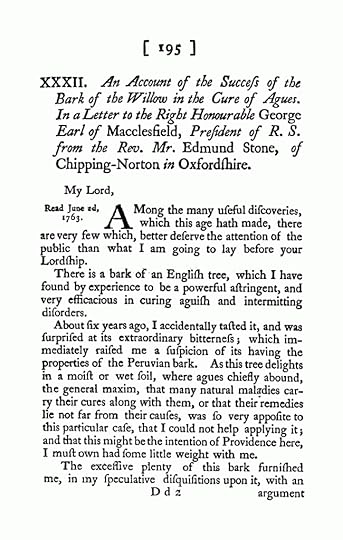 Stone's letter, published courtesy of the Royal Society