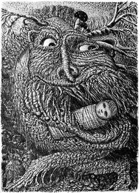 A leshy as depicted by Boris Zabirokhin