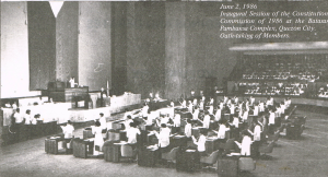 Ang unang sesyon ng Komisyong Konstitusyon ng 1986.