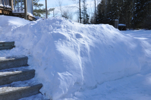 The snow drift is taller than me!