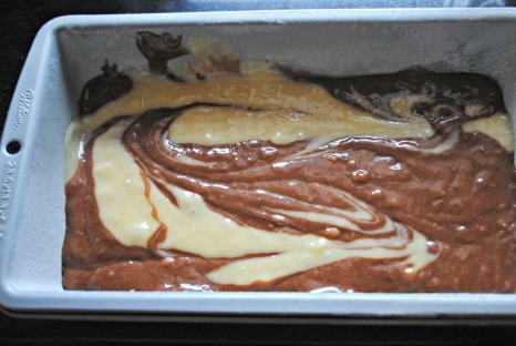 nutella ban bread batter in pan cropped