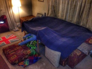 Step 3 - cover with blanket or throw