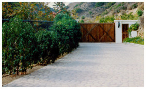 ...down a long, gated driveway