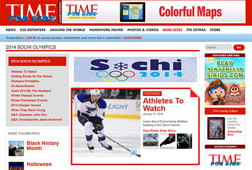 Time for Kids Olympic Mini Site