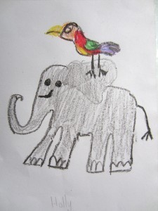 bird and elephant
