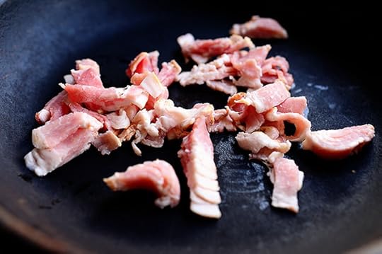 Bruschetta with Goat Cheese, Leeks, and Bacon