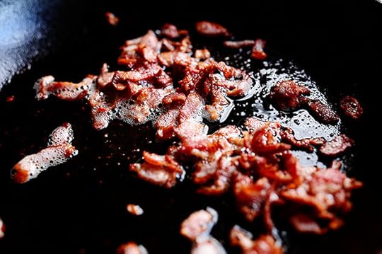Bruschetta with Goat Cheese, Leeks, and Bacon