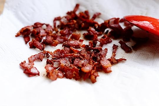 Bruschetta with Goat Cheese, Leeks, and Bacon