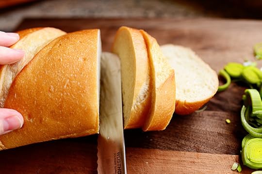 Bruschetta with Goat Cheese, Leeks, and Bacon