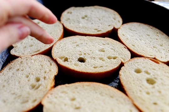Bruschetta with Goat Cheese, Leeks, and Bacon