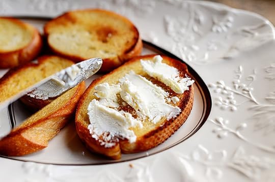 Bruschetta with Goat Cheese, Leeks, and Bacon
