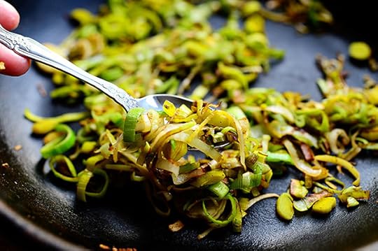 Bruschetta with Goat Cheese, Leeks, and Bacon