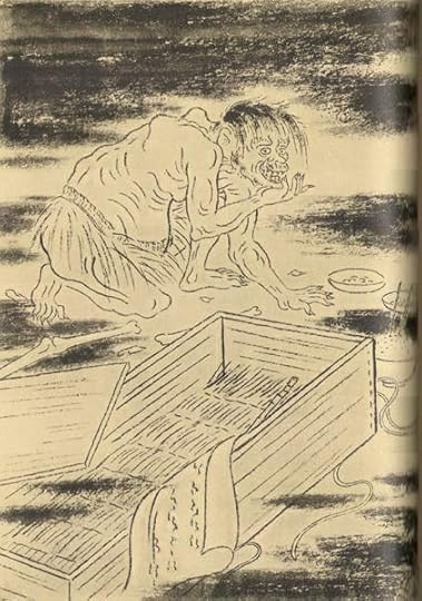 A jikininki finishes off his meal.