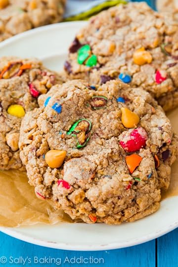Soft & chewy Loaded Oatmeal Cookies. Sweetened with brown sugar and loaded with butterscotch, M&Ms, and chocolate chunks!