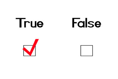True and false question with a checkmark