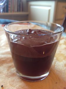 Chocolate mousse with coffee jelly.