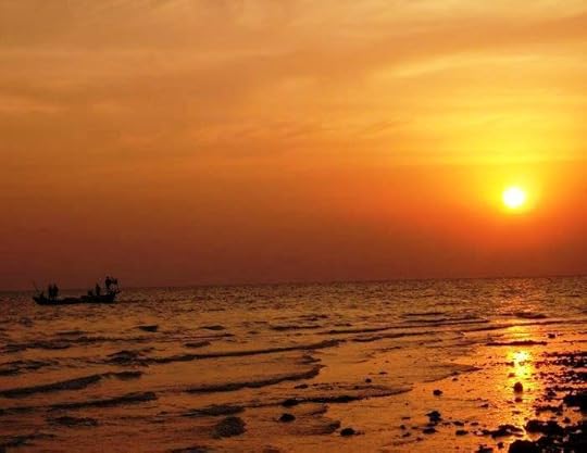 photo, image, sunset, kampot, cambodia