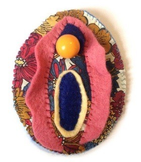 A glorious vadge-badge handmade by Gemma Flack