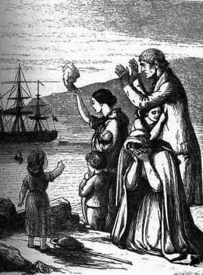 Engraving of Emigrants Leaving Ireland, 1868, Henry Doyle