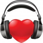 Red heart with headphones, symbolizing listening to love quotes for Valentine's Day. (Image © dvarg / iStock)