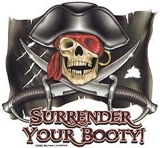 Surrender Your Booty Pirate Skull