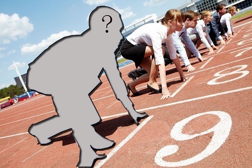Invisible man at the starting line