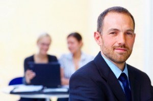 Handsome business leader