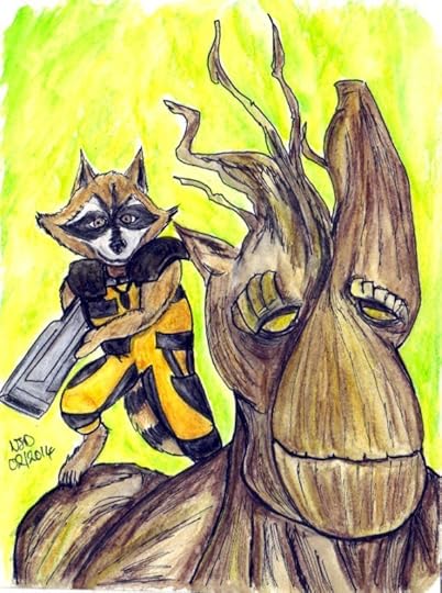 Guardians of the Galaxy Rocket Raccoon and Groot by Nick Davis
