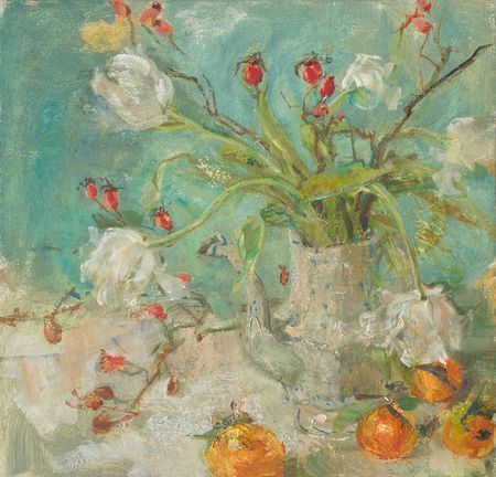 Emily Patrick Rosehips and WhiteTulips 2011