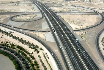 English: This is an aerial view of the interch...